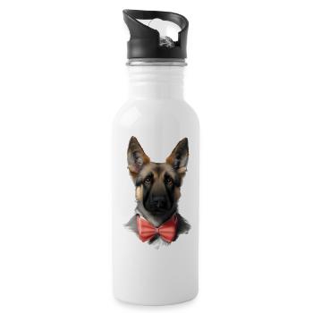 Berger Allemand Chien Chiot Costume Propriétaire Chien - Gourde avec paille intégrée - blanc - Droite