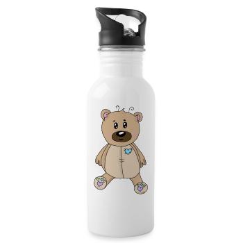 Teddy - Trinkflasche mit integriertem Trinkhalm - Weiß - Rechts