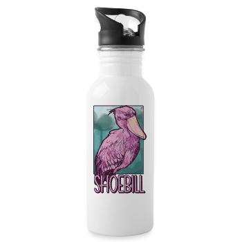 Bec-de-chaussure Ornithologue Forêt I Cadeau - Gourde avec paille intégrée - blanc - Droite