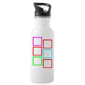 Logo techno - Gourde avec paille intégrée - blanc - Droite