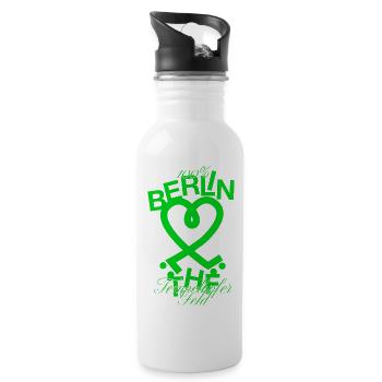 Tempelhofer Feld skater - Trinkflasche mit integriertem Trinkhalm - Weiß - Rechts