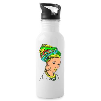 Mama africa - Water bottle with straw - white - Right