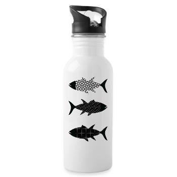 Fish - Water bottle with straw - white - Right