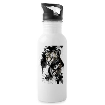 Cheetah Grace: Ajoutez Wild Elegan à votre style - Gourde avec paille intégrée - blanc - Droite