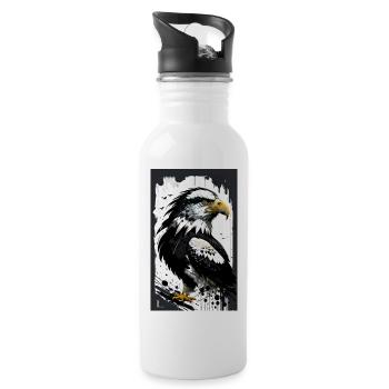Majestic Eagle - Water bottle with straw - white - Right