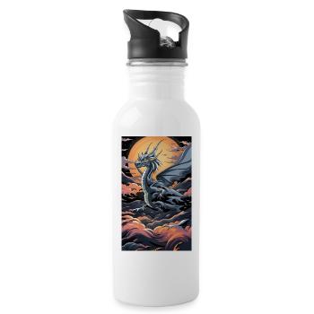 Moonlight Soaring: Außerirdisches Biest - Trinkflasche mit integriertem Trinkhalm - Weiß - Rechts