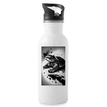 Cute Turtles - Water bottle with straw - white - Right