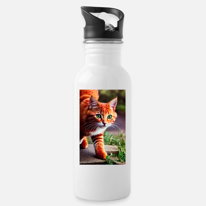 Chaton - Gourde avec paille intégrée - blanc