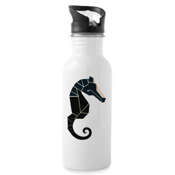 sea horse - Water bottle with straw - white - Right