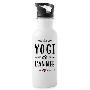 Yogi de l'année / Yoga - Gourde avec paille intégrée - blanc - Droite
