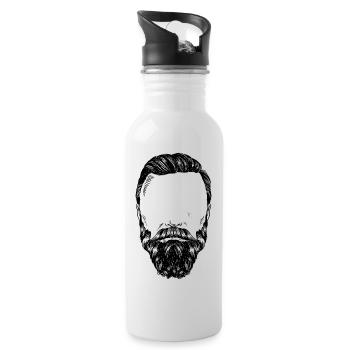 Beards May Come And Go But Barbers Are Forever Hai - Water bottle with straw - white - Right