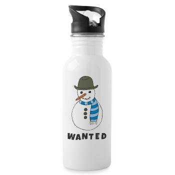 BONHOMME DE NEIGE RECHERCHÉ 2 - Gourde avec paille intégrée - blanc - Droite
