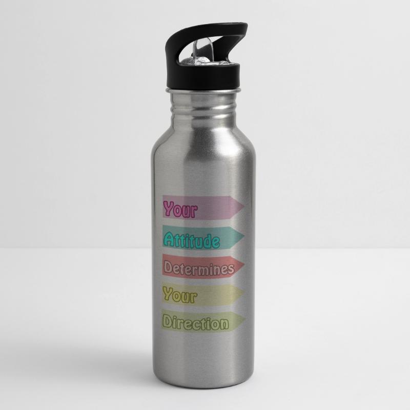 Your Attitude Determines Your Direction Water bottle with straw