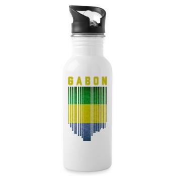 Flag of Gabon, Gabonese Pride - Water bottle with straw - white - Right
