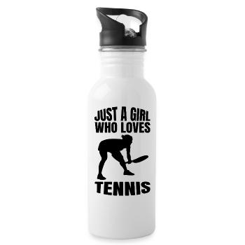 Tennis Club Tennis Tennis Lovers Tennis Players - Water bottle with straw - white - Right