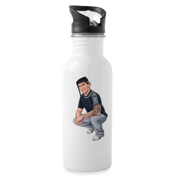 Rieser Grantler // Illustration - Trinkflasche mit integriertem Trinkhalm - Weiß - Rechts