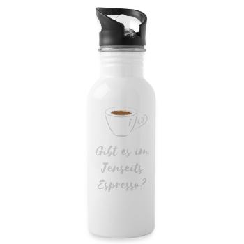 Is There In The Beyond Espresso Coffee Shirt - Water bottle with straw - white - Right