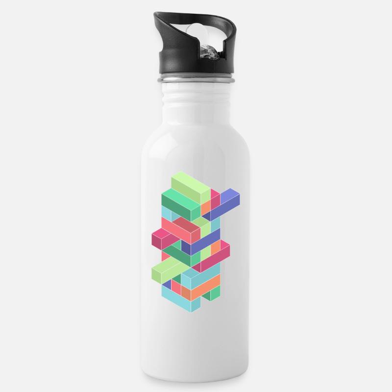 Game - Water bottle with straw - white