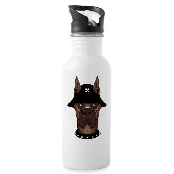 Dog - Trinkflasche mit integriertem Trinkhalm - Weiß - Rechts