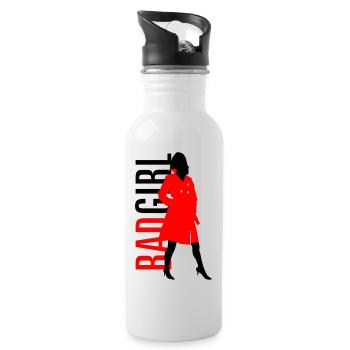 Bad Girl - Trinkflasche mit integriertem Trinkhalm - Weiß - Rechts