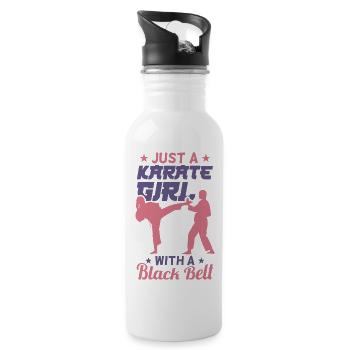 Karate Girl - Water bottle with straw - white - Right