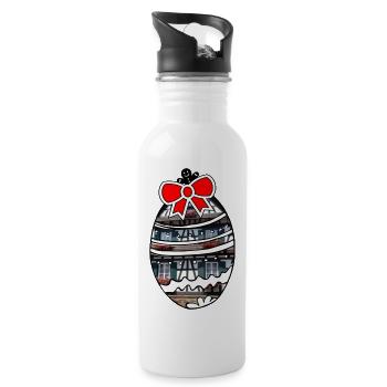 Alsace Easter egg - Water bottle with straw - white - Right