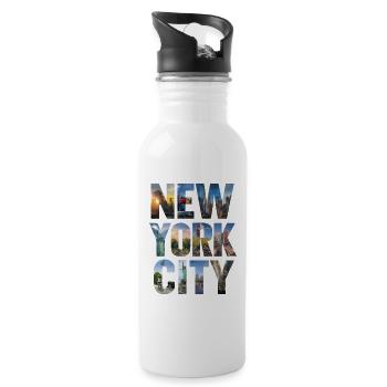 COLLAGE DE LA VILLE DE NEW YORK - Gourde avec paille intégrée - blanc - Droite