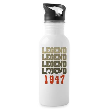 Cadeau 77e Anniversaire Vintage Né un mois de 1947 - Gourde avec paille intégrée - blanc - Droite