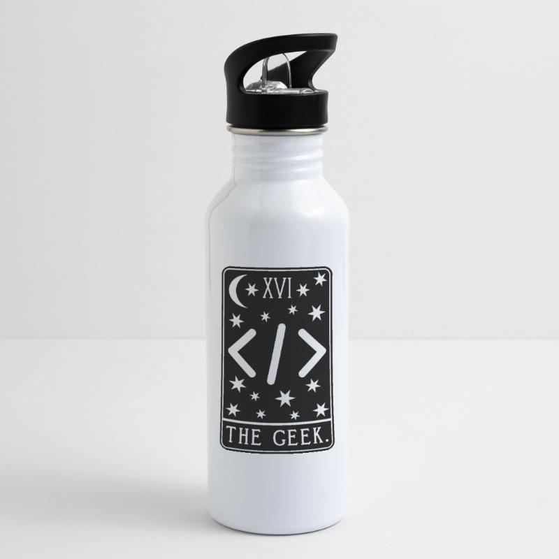 Programmer Tarot Card - Coding Geek Developer Code Water bottle with straw
