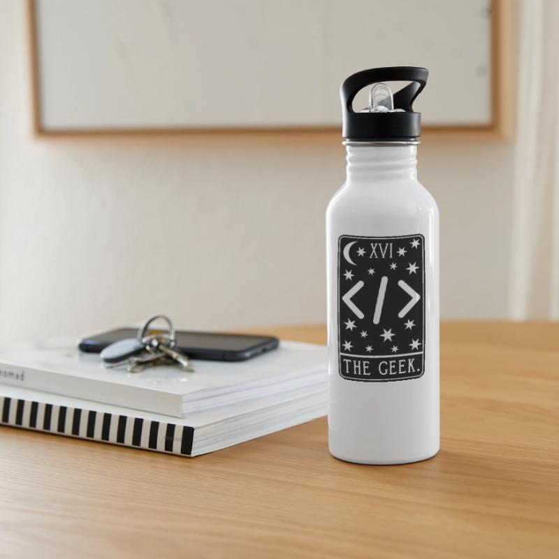 Programmer Tarot Card - Coding Geek Developer Code Water bottle with straw