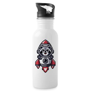 Rocket Raccoon: The Cosmic Forager - Water bottle with straw - white - Right