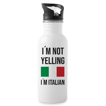I ́m not yelling i ́m italian - Water bottle with straw - white - Right