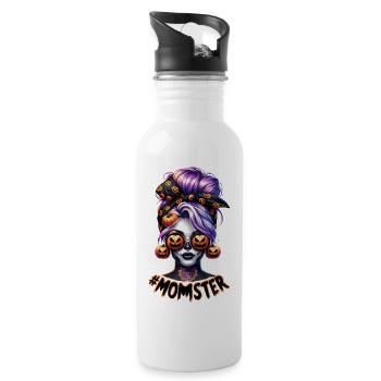 Mama Lustige Mama Halloween Totenkopf - Trinkflasche mit integriertem Trinkhalm - Weiß - Rechts