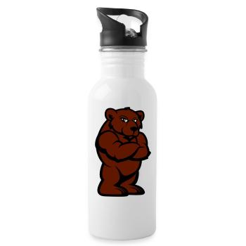 Bear Comic - Water bottle with straw - white - Right