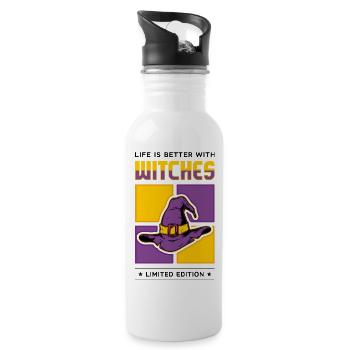 Witches - Water bottle with straw - white - Right