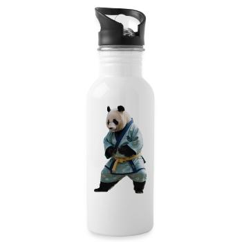 Panda sportif - Gourde avec paille intégrée - blanc - Droite