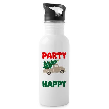 Lets Go Party Soyons Joyeux Noël - Gourde avec paille intégrée - blanc - Droite