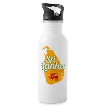Sri Lanka Landkarte Vintage Urlaub Insel Souvenir - Trinkflasche mit integriertem Trinkhalm - Weiß - Rechts