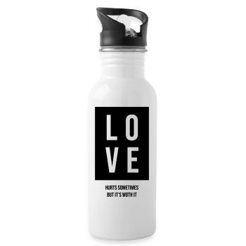 L’amour fait parfois mal, mais il en vaut la peine - Gourde avec paille intégrée - blanc - Droite