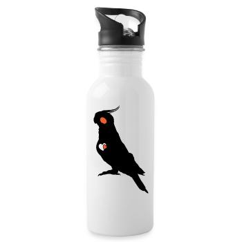 Cockatiel Lover - Water bottle with straw - white - Right