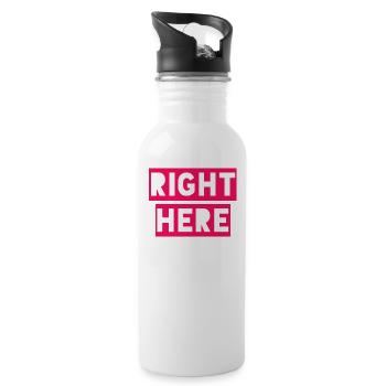 RIGHT HERE RIGHT NOW - Water bottle with straw - white - Right