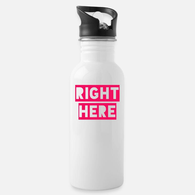 GENAU HIER UND JETZT - Trinkflasche mit integriertem Trinkhalm - Weiß