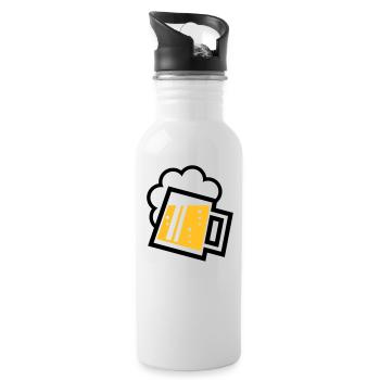 XBayrisches Original (2-farbig) - Trinkflasche mit integriertem Trinkhalm - Weiß - Rechts