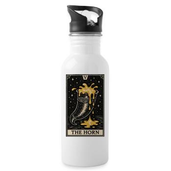 The Horn – Mead Tarot Drinking Ritual Card - Water bottle with straw - white - Right
