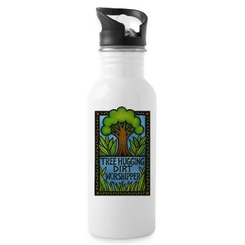Tree Hugging Dirt Worshipper - Water bottle with straw - white - Right