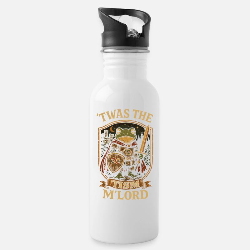 T’was the ‘Tism Knight M’Lord - Water bottle with straw - white