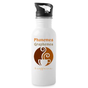 Phonemes Graphemes Caffeine Coffee Lover Teacher - Water bottle with straw - white - Right
