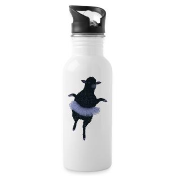 Wenn Sie das schwarze Schaf der Familie sind - Trinkflasche mit integriertem Trinkhalm - Weiß - Rechts