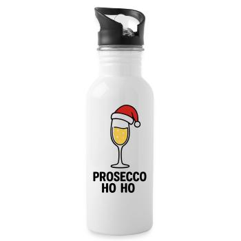 Prosecco Ho Ho – Christmas Prosecco Sweater - Water bottle with straw - white - Right