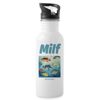  Man I love fishing - Trinkflasche mit integriertem Trinkhalm - Weiß - Rechts